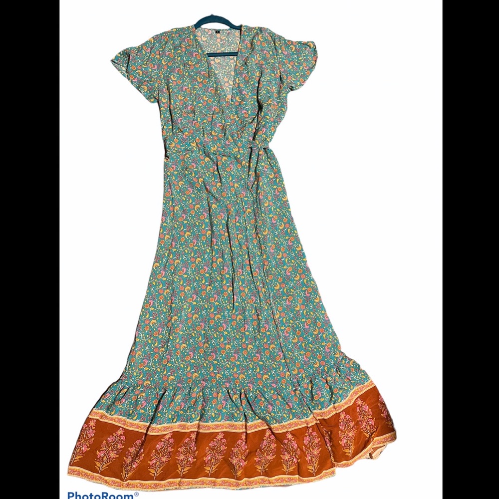 Boho floral midi dress